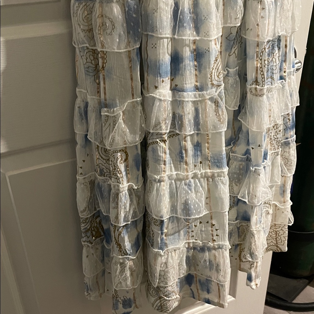 Tie-Dye Blue and White Maxi Dress - Picture 9 of 11